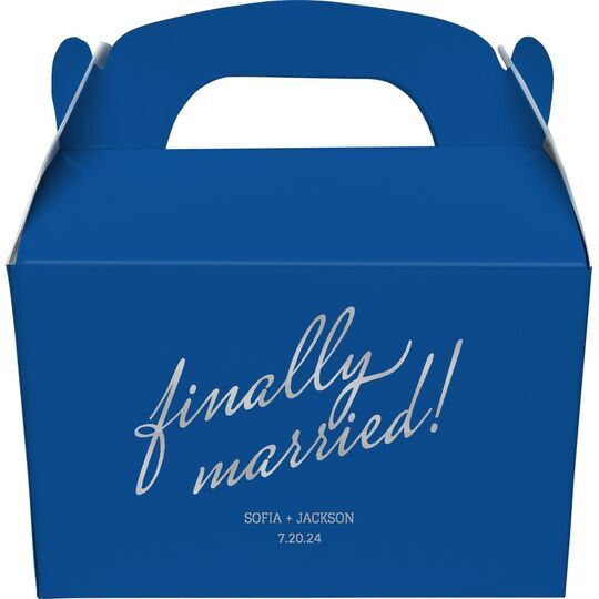 Expressive Script Finally Married Gable Favor Boxes